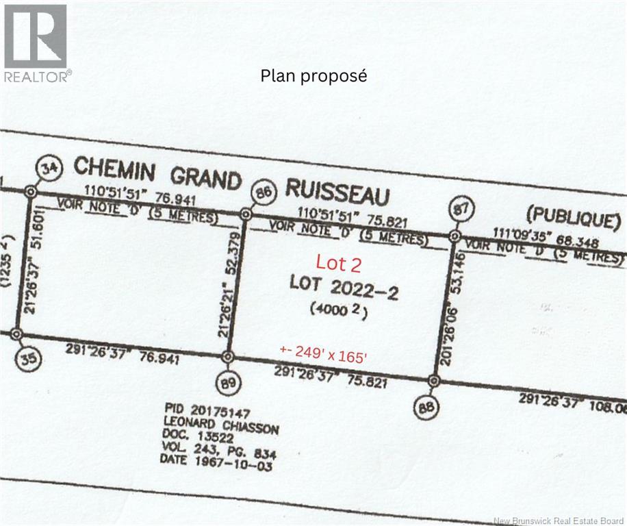 4,000 mc Chemin Grand Ruisseau, pigeon hill, New Brunswick